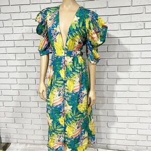 Farm Rio Women’s Star Fruits Puff Sleeve Midi Dress‎